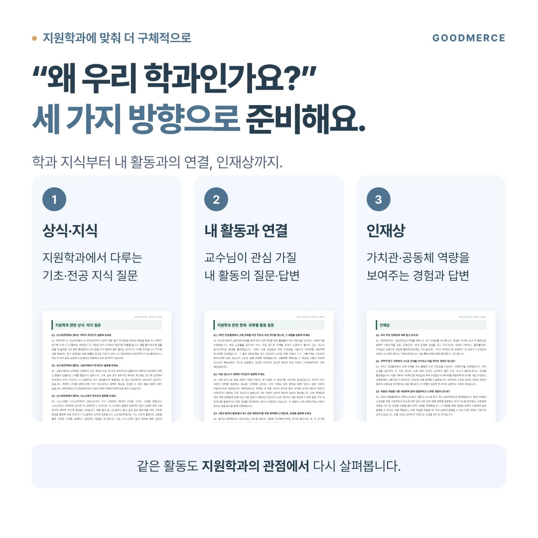 면접 시크릿북 학과별 맞춤질문