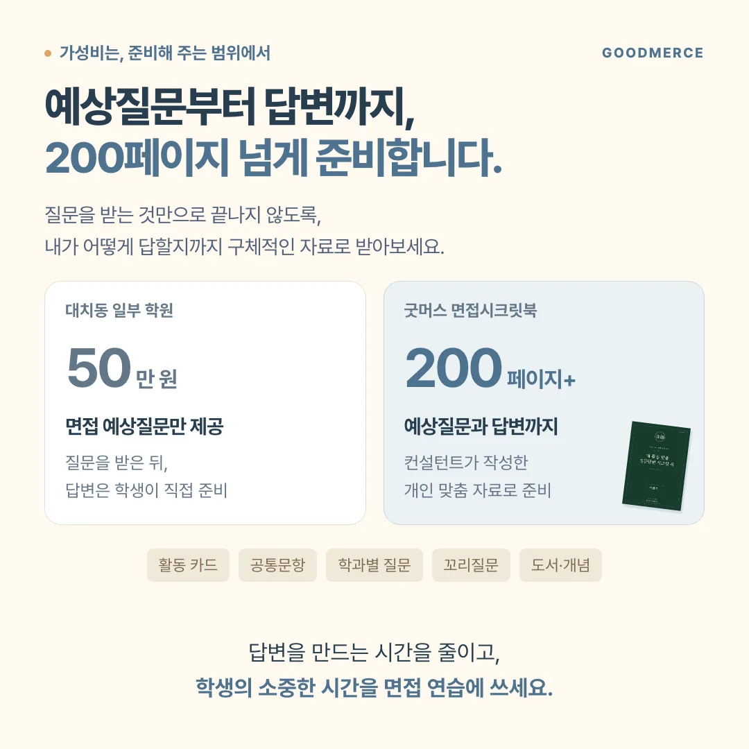 면접 시크릿북 질문과 답변 200페이지
